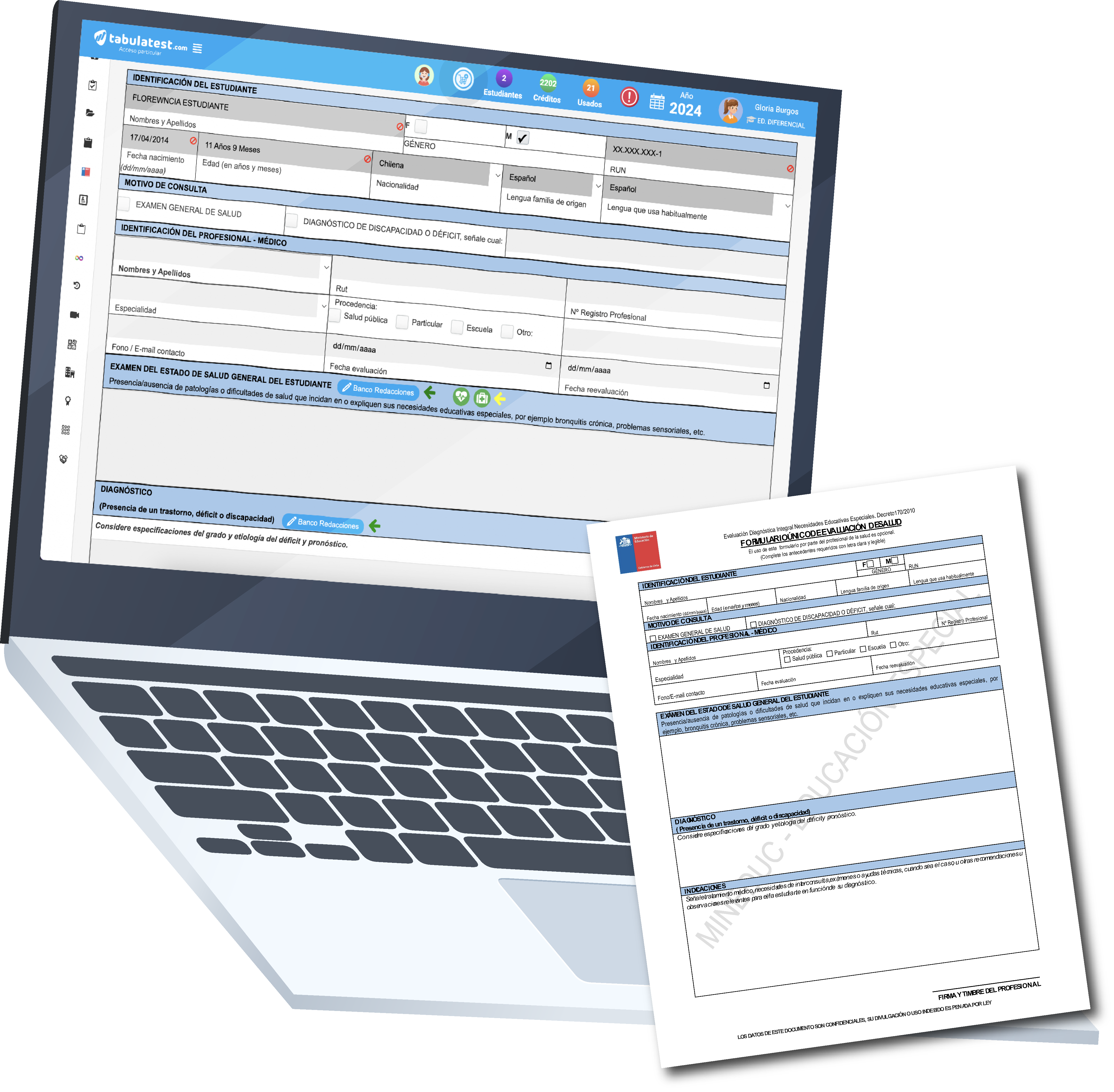 Formulario de evaluación de salud digital