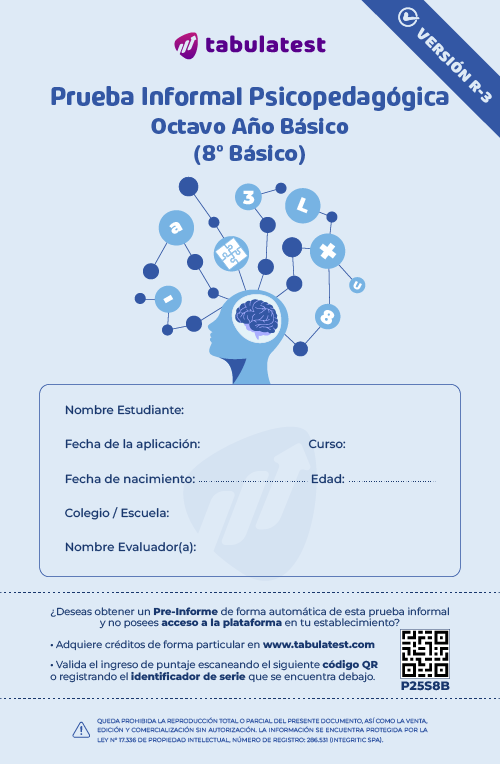 Prueba 8º Básico Psicopedagógica