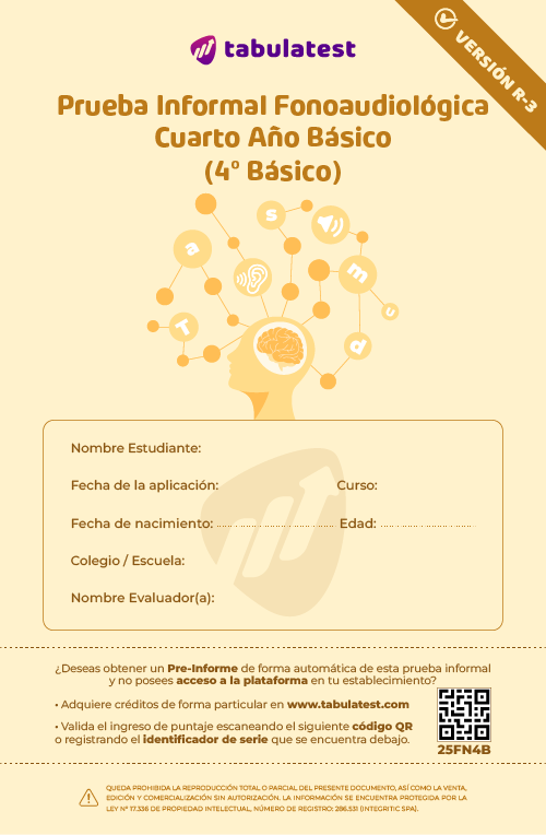 Prueba 4º Básico Fonoaudiológica